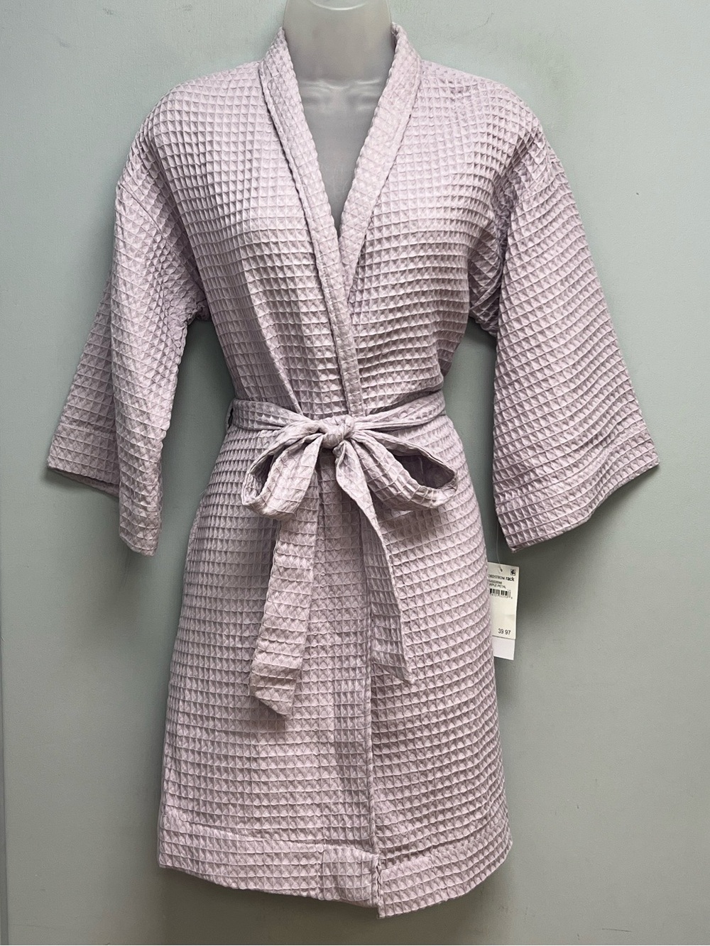 Nordstrom Rack Waffle Weave Cotton Spa Robe Purple Petal Size Small NWT